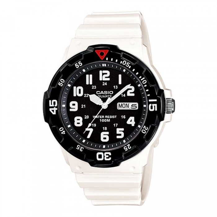 Casio MRW-200HD-7BVCF Orologio Analogico Subacqueo – Cinturino Acciaio, Cassa Resina, Impermeabile 100m, Quadrante Bianco - 2