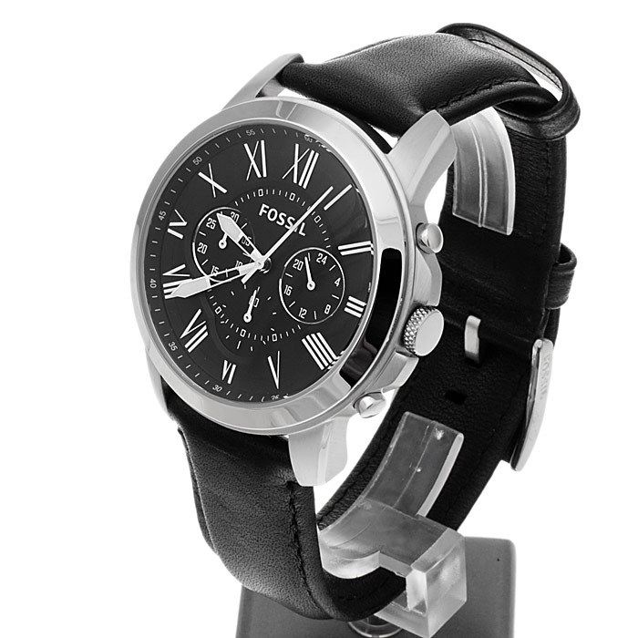 Grant Chronograph Black Leather Watch