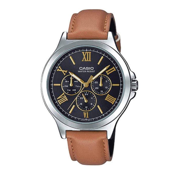 Casio MTP-V300L-1A3UDF Man Quartz Multifunction Day and Date Display Leather  Band Dress Watch MTP-V300L-1A3