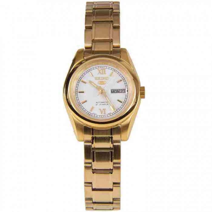 Seiko Symk30k1 Women S Seiko 5 Automatic Gold Plated Steel Woman Dress Watch