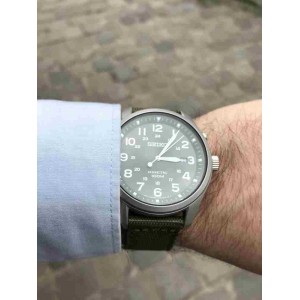 Seiko SKA725P1 Men's Kinetic Military Green Nylon Strap Gent Watch