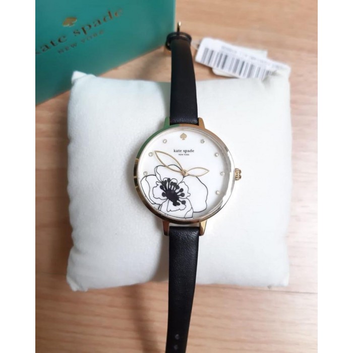 Official Warranty Kate Spade Ksw1480 Women S Analog Quartz Metro Three Hand Black Leather Strap Watch Watch For Women Jam Tangan Perumpuan Kate Spade Watch For Women Kate Spade Watch Women Watch