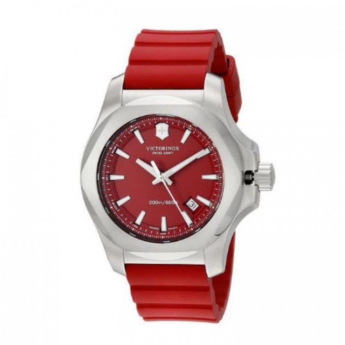 Victorinox Swiss Army 241719.1 Men s Inox Quartz Red Rubber Strap