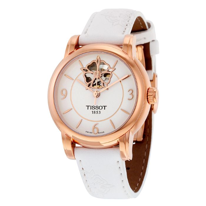 tissot ladies watch white leather strap