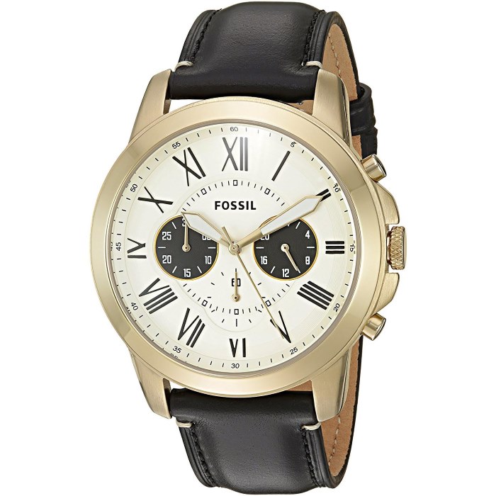 Grant Chronograph Black Leather Watch