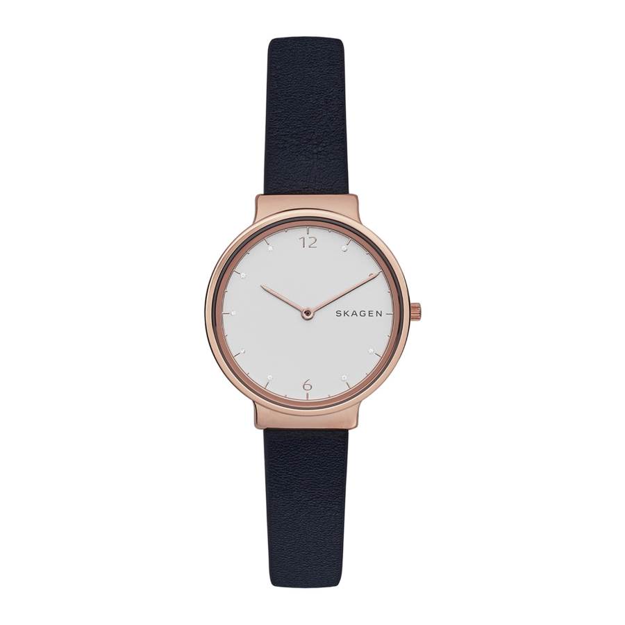 SKAGEN◇クォーツ腕時計/アナログ/レザー/BLU/BLK/SKW6417 楽天市場