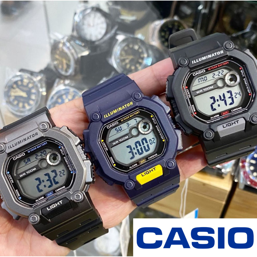 CASIO W-737H W-737H-1A W-737H-1A2 W-737H-2A 100% ORIGINAL MAN General Black  Resin Band Youth WATCH JAM ORI CASIO JAM CASIO LELAKI CASIO ORI