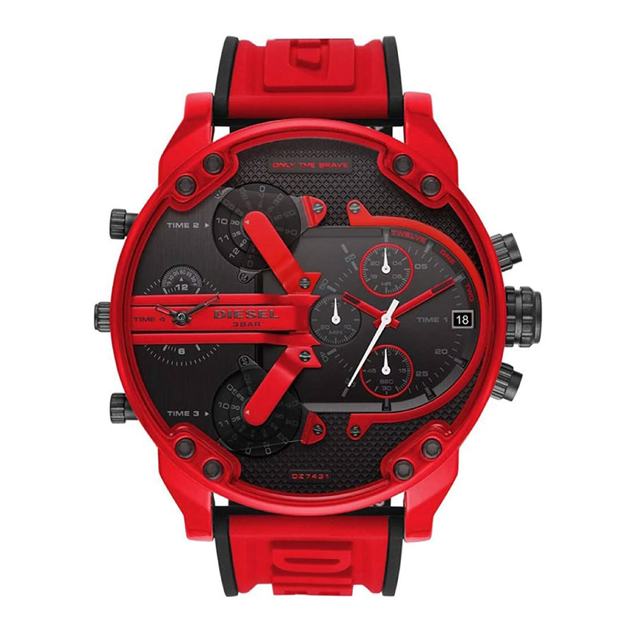 DIESEL 時計 レッドDZ7431［ほぼ未使用］ DZ7431 Man: Mr Daddy 2.0 Multifunction Red Silicone Watch | Diesel