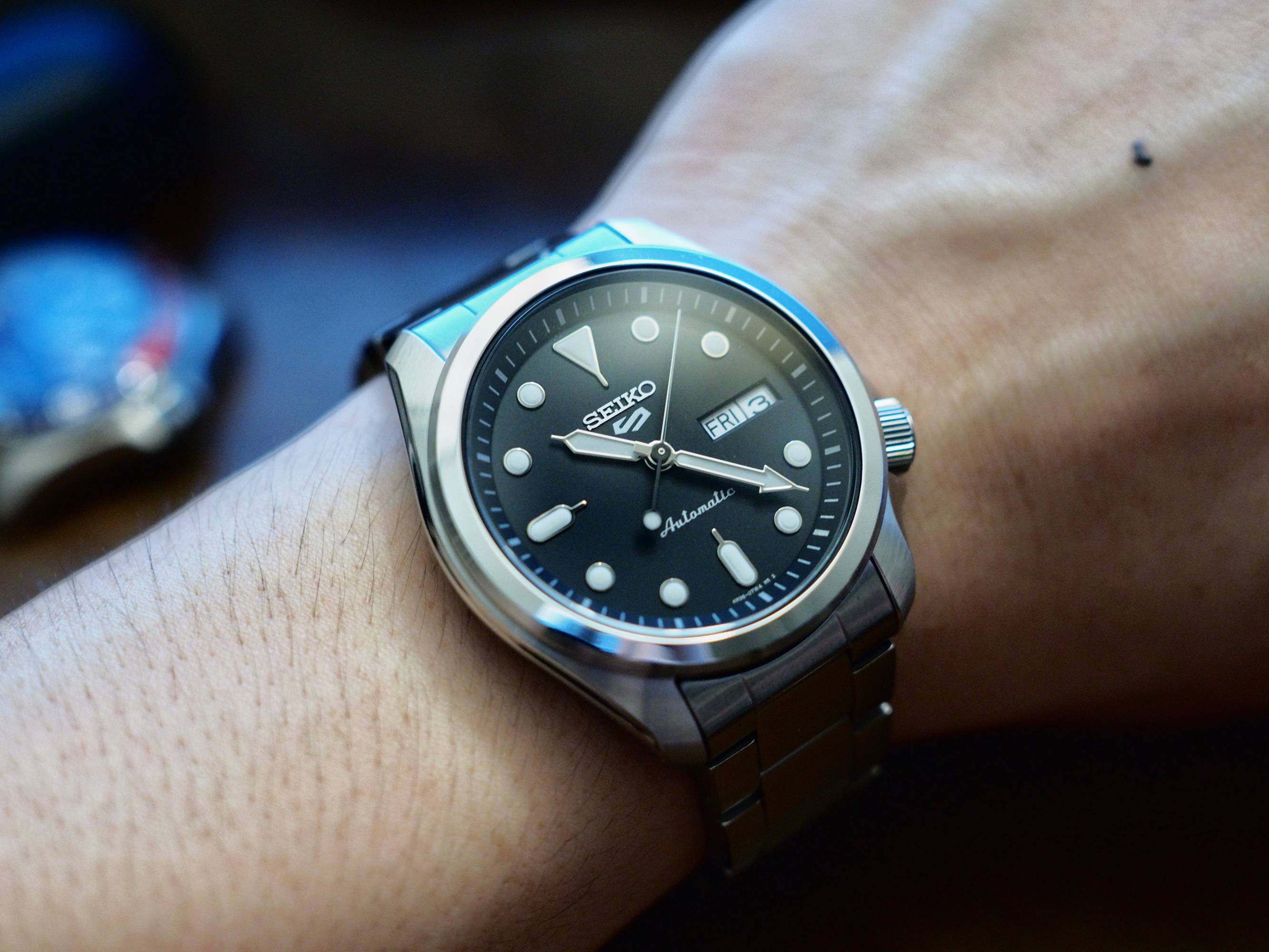 Official Warranty] Seiko SRPE55K1 Men's Seiko 5 Sport Automatic Black Dial Stainless Steel Strap Watch (watch for men / jam tangan lelaki / seiko watch for men / men watch)